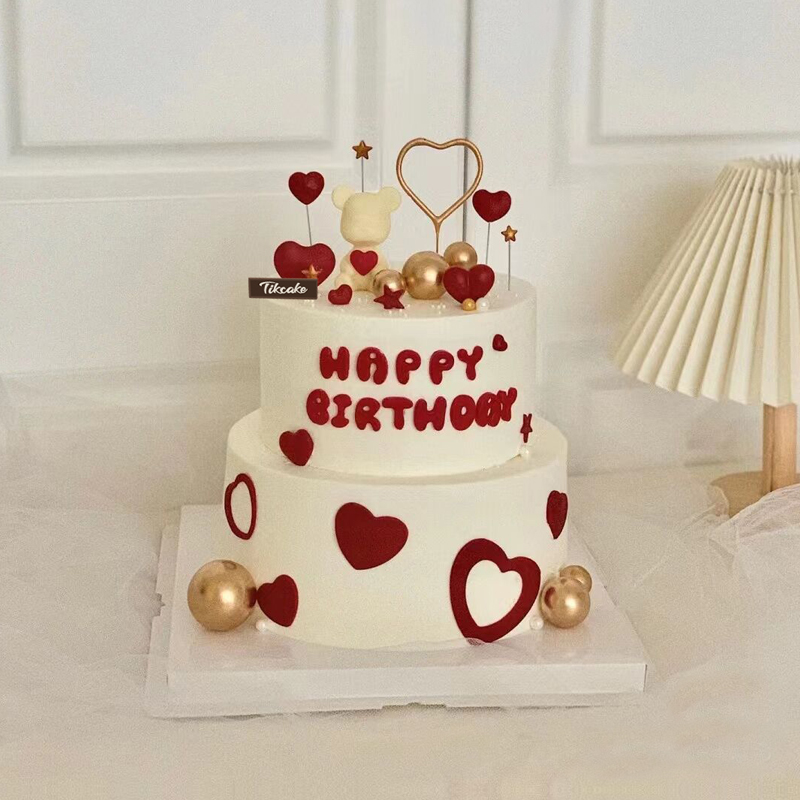 爱心小熊双层鲜奶蛋糕