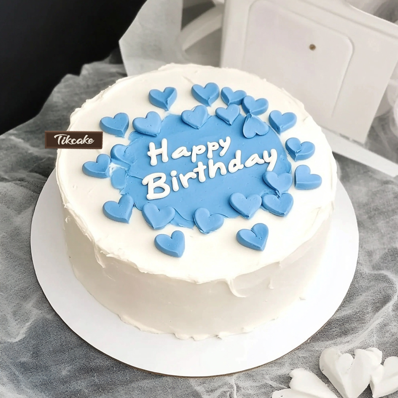 原创小清新爱心主题鲜奶蛋糕