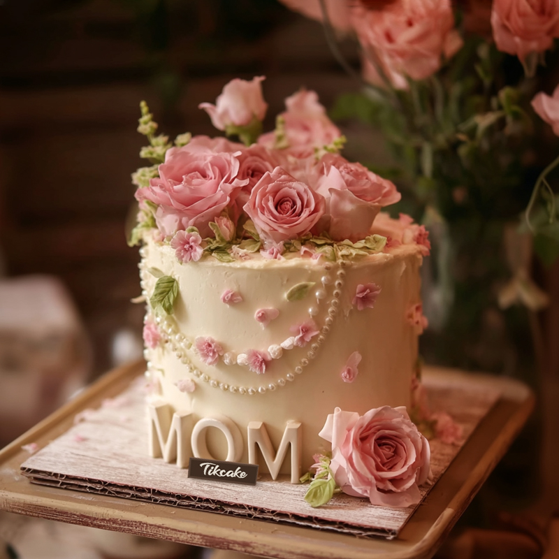 原创母亲节主题鲜花鲜奶蛋糕（二）