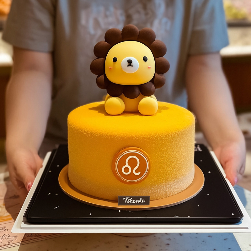 原创狮子座主题翻糖鲜奶蛋糕十九（7.23-8.22）