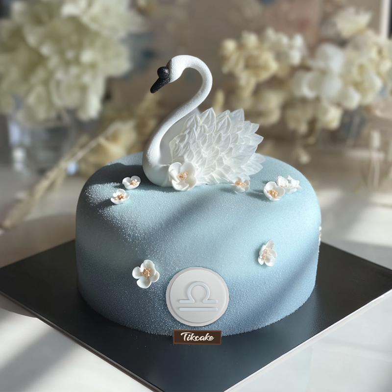 原创天秤座主题翻糖鲜奶蛋糕二（9.23-10.23）