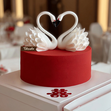 原创婚庆主题翻糖鲜奶蛋糕（八）